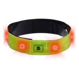 Reflexní pásek se světlem k upnutí na ruku či na nohu, rflexní pásek s led pro běžce cyklisty  chodce ,bezpečnostní reflexní pásek s led blikajícím světlem 