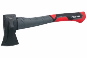 ŠTÍPACÍ SEKERA 1000G 40CM, sekerka s štípacím klínem 1kg 40cm délka .štípací sekera se sklolaminátovou násadou 