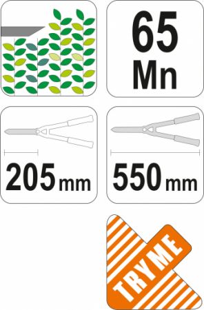 nůžky na živý plot ruční, nůžky na živé ploty dlouhé 535 mm