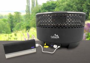 stolní gril na dřevěné uhlí luxusní s ventilátorem pro regulaci hoření, Stolní, přenosný gril KEG  s taškou a ventilátorem na usb, kulatý stolní gril na dřevěné uhlí přenosný kemping, gril do auta 