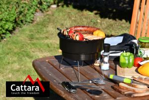 malý gril na dřevěné uhlí s obalem a chladící kapsou, Kompaktní přenosný gril s taškou na dřevěné uhlí do kempu, stolní gril  kulatý malý skládací na dřevěné uhlí, kempink gril camping malý 