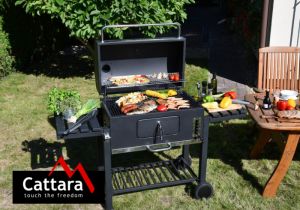 velký zahradní Gril na dřevěné uhlí XXL litinový rošt, gril s litinovým roštem na zahradu , gril zahradní na dřevěné uhlí velký rošt litina