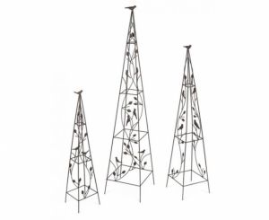 jehlan pro popínavé květiny na zahradu 1,3m sada 3ks , dekorativní jehlan na záhon pro popínavé květiny, Šplhadlo na rostliny jehlan 70-130cm, sada 3ks