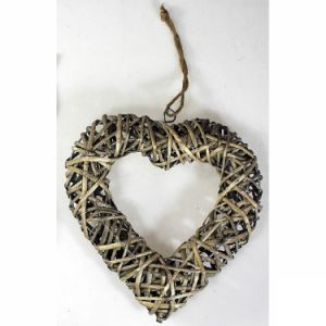 Ratanové srdce 25x25cm závěsné, dekorativní srdíčko na zavěšení přírodní mateiál