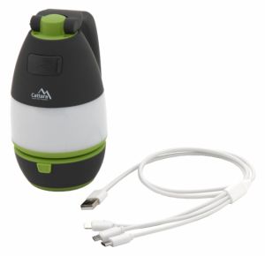 Multifunkční kempingová LED svítilna s rozkládacím tělem, opatřená Li-Ion akumulátorem s funkcí powerbanky. Svítilna MULTILAMP LED 150lm nabíjecí
