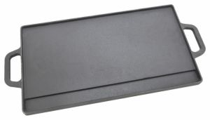 Grilovací plát oboustranný 50x23x1,4cm, litinový plát na gril oboustranný s uchy 