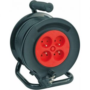 Kabel prodlužovací 4 zásuvky typ E buben, prodlužovák na bubnu navijáku na 220V 230V