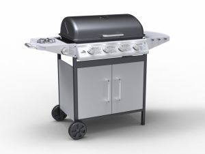 velký zahradní venkovní plynový Gril "MASTER CHEEF", pojízdný luxusní zahradní gril na plyn s vařičem Plynový zahradní gril se systémem Flame Tamer