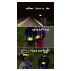 Sada reflexních samolepek Reflexní přívěšek Samonavíjecí reflexní pásek sada reflexních prvků na ochranu bětí v silničním provozu za snížené viditelnosti