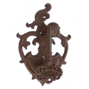 litinové KLEPADLO na dveře vrata  KLÍČ 19 CM, dekorace, dárek pro chalupáře, retro klepadlo na vrata dveře z litiny dárek na chalupu statek