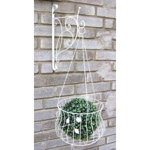 KVĚTINOVÝ ZÁVĚS 75 CM, kovový závěs na květiny , závěsný kovový květináč, závěsný kovový košík s držákem na zeď
