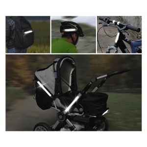 Samolepící páska reflexní 2cm x 90cm stříbrná reflexní samolepka na kolo , reflexní samolepka na kočárek, odrazka samolepící na kočárek tašku kolo  auto vozík 